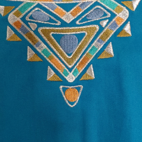 NWT Bob Mackie Wearable Art Embroidered Dreamcatcher Blue Jacket Size Medium - Picture 9 of 10